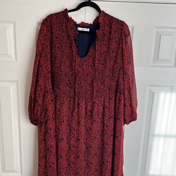 Mango Dresses & Skirts - Mango Plus Printed Red & Navy Dress